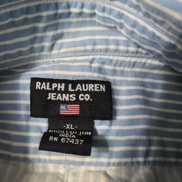 Ralph Lauren Mens Button Up Shirt Multicolor Size XL Cotton American Flag Logo - Picture 4 of 12
